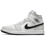 Air Jordan 1 Mid Grey Fog Moteri&scaron;ki sportbačiai Balti &Scaron;viesiai dūminiai pilki Juodi BQ6472-015 41