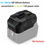Baterijos adapteris Makita ličio baterijai į Ryobi 12V elektrinius įrankius, Ryobi 18V ličio jonų baterijai į 12V akumuliatorinį elektrinį įrankį