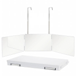 Trijų veidrodžių sulankstomas 360 laipsnių makiažo veidrodis, teleskopinis pakabinamas asmenukių veidrodis plaukų dažymui ir pynimui, &bdquo;pasidaryk pats&ldquo; plaukų kirpimas balta