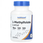 Nutricost, l-metilfolatas, 15 mg, 120 kapsulių