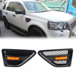 Automobilio grotelės Priekinės grotelės Tinklelis &Scaron;oninė ventiliacijos anga Land Rover Freelander 2 2006-2016 Sparno &scaron;oniniai posūkių žibintai juoda