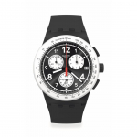 Swatch Nothing Basic About Black Naujas Chrono SUSB420 Laikrodis, Plastikas, juoda