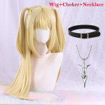 MisaMisa Cosplay Perukas Ilgas Auksinės Blondinės Moteri&scaron;kas Amane Misa Anime Cosplay Perukas Kar&scaron;čiui Atsparus Sintetinis Pluo&scaron;tas One Size&Other beige