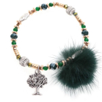 Les Tr&eacute;sors De Lily [Q5836] - Bracelet cr&eacute;ateur 'Lilipoupettes' vert (arbre de vie) - 18x17 mm žalia