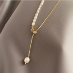ANENJERY Naujos mados Kpop Pearl Choker karoliai mielas dvisluoksnis grandinėlės pakabukas moterims papuo&scaron;alai merginai dovana auksas