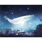 40x50 cm paveikslas pagal skaičių Fantazijos žvaigždžių pasaulis Pie&scaron;imas ant drobės Rankomis tapytas menas Dovanų namų dekoras &bdquo;Pasidaryk pats&ldquo; banginių, gyvūnų mergaičių paveikslėlių rinkiniai 40x50cm NOframe