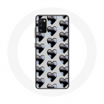 Coque pour Oppo A16 Fond de coeurs noirs