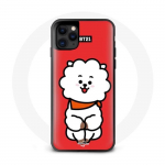 Coque pour Iphone 11 Pro Max BTS Bangtan Gar&ccedil;ons BT21 RJ de Jin Fond Rouge