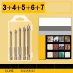 5 vnt./komplektas Efektyvus universalus gręžimo įrankis, cementuotas karbido grąžtas, keraminės plytos sienos skylės atidarymas elektriniai įrankiai priedai 5Pcs/set