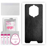 apgo Protective Skin Sticker for the back compatible with Blackview BV6600 Pro, Wrap Film, Foil, Vinyl - Pattern Black Leather