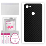 apgo Protective Skin Sticker for the back compatible with Google Pixel 3a, Wrap Film, Foil, Vinyl - Pattern Carbon Black