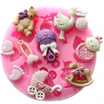 Kūdikių du&scaron;as Silikoninis Fondant Tortas Formos &Scaron;okoladas Kepimo Sugarcraft Decor MEIfang rožinė
