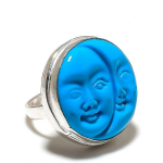 Sleeping Turquoise Gemstone Handmade 925 Sterling Silver Ring Size 8 q8r18