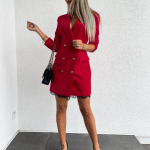 YYFS Moteri&scaron;kos mados pavasario rudens vienspalvės spausdintos paprastos suknelės ilgomis rankovėmis POLO kaklu auk&scaron;tu juosmeniu