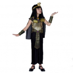 Egipto faraono kostiumas, juodas ir auksinis karali&scaron;kasis kostiumėlis Cosplay drabužis Kvėpuojantis faraono vaidmenų žaidimo apranga vakarėliams Girl One Size