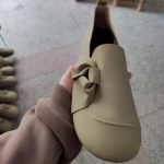 Fashion Trendy Casual Single Shoes 2024 Spring New Soft Sole Anti Slip Design Feeling Flat Bottomed Women's Single Shoes Zapatos Mujer 35 pilka spalva