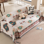 Geometrinio ra&scaron;to sofa parabolinis užvalkalas - apverčiamas mink&scaron;tas sofos pledas - Bohemi&scaron;kas sofos užvalkalas - naminių gyvūnų ir vaikų dekoracija didelio dydžio 180x180
