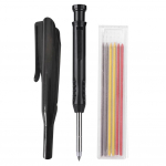 Patvarus dailidės pie&scaron;tukų rinkinys su 6 papildomais &scaron;vino &scaron;erdelėmis, gilaus gręžimo žymėjimo pie&scaron;tukas, įmontuotas drožtukas, ergonomi&scaron;kas, skirtas medžio apdirbimui, architektui juoda