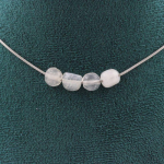 Pierres et Min&eacute;raux. Collier 4 perles Pierre de lune d'Inde Chaine en acier inoxydable Collier femmes, hommes. Taille personnalisab