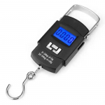1 vnt. 50 kg Ne&scaron;iojamos Juodos Elektroninės Skaitmeninės Bagažo Svarstyklės LCD Skaitmeninis Ekrano Ekranas Ekspresinio Pristatymo Svarstyklės Mini Svarstyklės Kabliukas