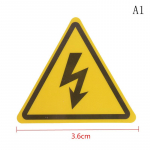 2 vnt. Pavojaus auk&scaron;tos įtampos elektros įspėjimo saugos etiketės lipdukas 3.6*3.6*3.6CM