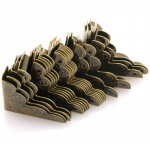 Tegg Dėžutės Kampų Apsaugos 20 Vnt. Antikvarinis Žalvaris Trikampis Rotango Ražytas Medinis Dėklo Kra&scaron;to Apsauga antikvarinės žalvario spalvos