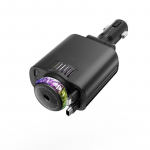 Super Greitas Starlight I&scaron;traukiamas Automobilinis Įkroviklis, 2 I&scaron;traukiami Kabeliai ir 2 USB Prievadai su Oro Gaivikliu, Skirtas IPhone Samsung juoda