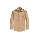 Polo Ralph Lauren SS22 Vienspalviai mar&scaron;kiniai polo su ki&scaron;enėmis ilgomis rankovėmis Vyri&scaron;ki mar&scaron;kiniai Chaki spalvos MNPOWOV16822141-250 M
