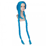 Profesionalus 120cm/46.8 LOL Jinx Cosplay Perukas Žaidimas Mėlynas Ilgas mėlynas Kasos Kar&scaron;čiui atsparus Sintetinis Perukas Moterims Mergaitėms Cosplay Vakarėliui 46inches
