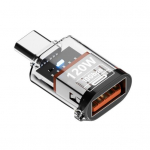 Type-C ki&scaron;tukas į USB A lizdą adapteris 120W USB 3.2 Gen2 adapteris Dvipusis 10Gbps duomenų perdavimas Skaidraus korpuso adapteris geltona