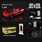 1:24 Lydinio Tesla Sportinio Automobilio Modelis Die-cast Metalinis Žaislinis Automobilis Kabrioletas Žaislas su Įkrovimo Stotele Berniuko Dovana Kolekcinis Namų Dekoravimo Kolekcijos Ornamentai raudona