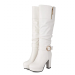 Moteri&scaron;ki auk&scaron;takulniai batai rudens ir žiemos nauji vandeniui atsparūs stalo storu kulnu didelio dydžio vidutiniai batai 48