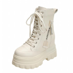 Mada 9,5 cm Moteri&scaron;ki Batai Motociklininko Batai Moteris Oda Chelsea Klasikiniai Punk Moteri&scaron;ki Goth Batai Auk&scaron;ta Platforma Moteri&scaron;ki Botai 34 smėlis