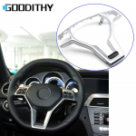 Chromo sidabro spalvos automobilio vairo rėmo apdailos dangtis, skirtas Benz AMG Style ABCE GLK GLA CLA CLS klasė W176 W246 W204 W212 W156 Silver Chrome 1PC