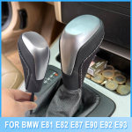 Automatinės pavarų dėžės rankenėlė, pavarų perjungimo svirties galvutė, BMW E39 E46 E53 E60 E61 E63 E64 E83 E81 E82 E87 E90 E91 E92 Matt Silver-short