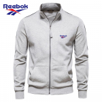 Reebok 2026 Siuvinėtas Rudens Žiemos Naujas Vyri&scaron;kas Stovimas Apykaklės Užtrauktuku Ilgomis Rankovėmis Džemperis Sportinis Kontrastingų Spalvų Laisvalaikio Kardiganas Striukė S