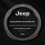 Jeep automobiliui neslystanti odinė vairo apdangalas Jeep Wrangler JK Patriot Commander Gladiator Renegade Grand Cherokee Comp black