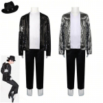 Michael Jackson Pasirodymų Kostiumai, Sceniniai Blizgučių Aprėdai Vaikams ir Suaugusiems, Vyri&scaron;ki ir Moteri&scaron;ki MJ Pasirodymų Drabužių Rinkiniai Hat 160