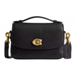 Coach Cassie 17 Prekės ženklo logotipas Nuimamas peties dirželis Rafinuota akmenuko tekstūros odinė petinė crossbody rankinė Mažos moteri&scaron;kos rankinės Juoda CW565-B4BK Basic Set (Bag+Dust Bag)