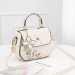 Siuvinėta rankinė Moteri&scaron;kas krep&scaron;ys Naujas tinklo raudonas mados Crossbody krep&scaron;ys Universalus PU odinis pečių krep&scaron;ys 24x13x18cm balta