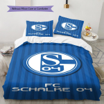 FC Schalke 04 Ra&scaron;tų Patalynės Komplektas Antklodės Užvalkalas Pagalvės Užvalkalas Namų Dekoras Dovana (1 * antklodės užvalkalas + 2 * pagalvės užvalkalai, be &scaron;erdies) 135x200cm