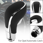 Plastikas + oda Chromuotas Sidabrinis automobilio automatinės pavarų dėžės pavarų perjungimo perjungimo svirties rankenėlė