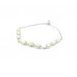 Les Tr&eacute;sors De Lily [I2620] - Bracelet Argent 'D&eacute;esse Opale' Blanc argent&eacute; (rhodi&eacute;) - 5 mm