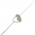 Les Tr&eacute;sors De Lily [N3367] - Bracelet Acier 'Love' argent&eacute;