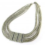 Les Tr&eacute;sors De Lily [N8257] - Collier Cr&eacute;ateur 'Cl&eacute;opatra' noir argent&eacute;