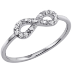 Bague argent 'Infini' blanc argent&eacute; (rhodi&eacute;)