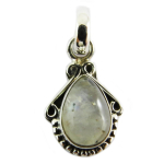 Les Tr&eacute;sors De Lily [Q5689] - Pendentif Argent 'Heaven' pierre de lune - 15x11 mm balta