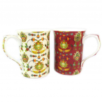 Les Tr&eacute;sors De Lily [N9643] - Coffret cadeau porcelaine 'Constantinople' beige rouge (2 mugs)