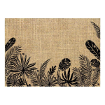 Les Tr&eacute;sors De Lily [Q4134] - Set de table toile de jute 'Jungle' beige noir - 42x30 cm