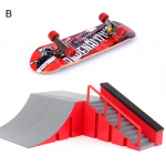 Happy Play Professional Finger Skateboard Mini Board Kids Skate Park Training Prop C Random Pattern
